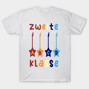 2. Klasse ABCD Rockgitarre Schulbeginn T shirt T-Shirt